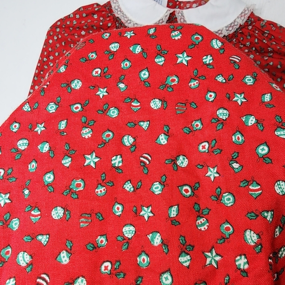 Vtg Winnie The Pooh Dress Girls Size 6XL Smocked Peter Pan Lace Collar Christmas - Picture 4 of 11